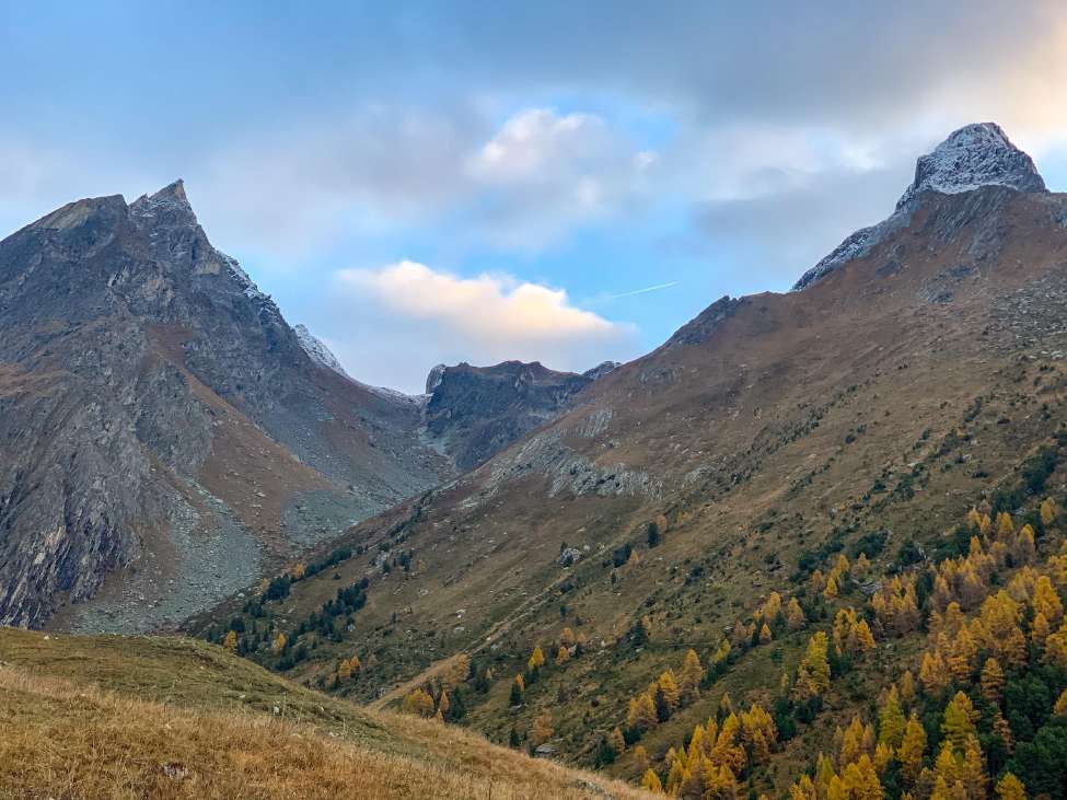 Soldan sağa Aiguille Doran, Col de la Masse ve Le Rateau d’Aussois